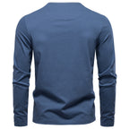 Men’s Long Sleeve Cotton Henley Shirt