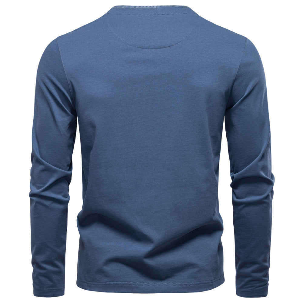 Men’s Long Sleeve Cotton Henley Shirt
