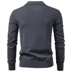 Men’s Jacquard Knit Long Sleeve Polo Shirt