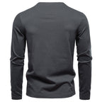Men’s Long Sleeve Cotton Henley Shirt