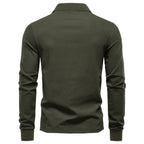 Men’s Cotton Blend Long Sleeve Polo Shirt