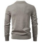 Men’s Jacquard Knit Long Sleeve Polo Shirt