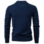 Men’s Jacquard Knit Long Sleeve Polo Shirt