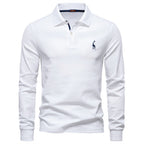Men’s Cotton Blend Long Sleeve Polo Shirt