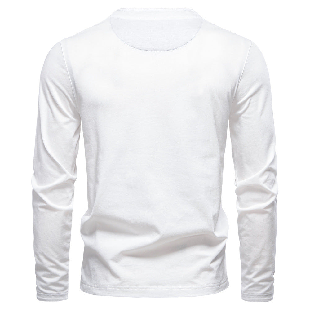 Men’s Long Sleeve Cotton Henley Shirt