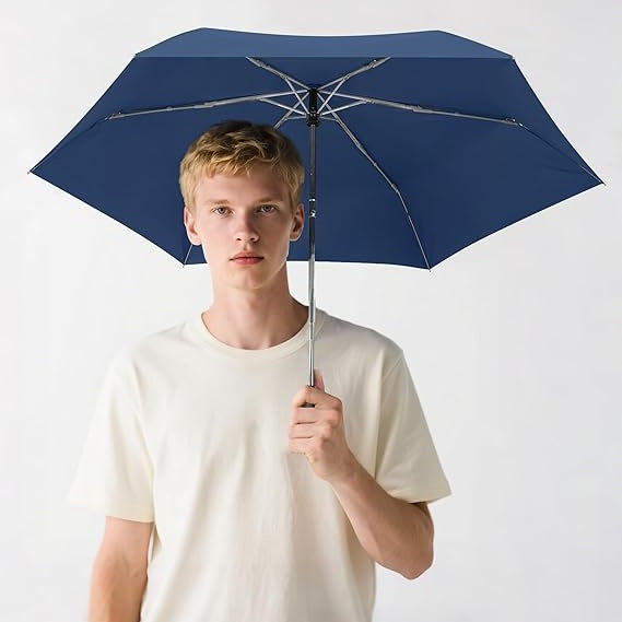 Dark Blue Mini Automatic Travel Umbrella