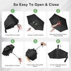 Black Mini Automatic Travel Umbrella