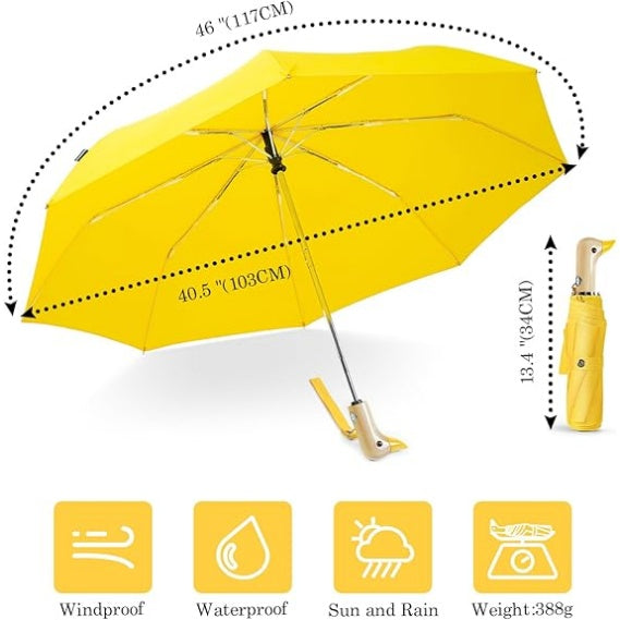 Yellow Duck Compact Automatic Umbrella