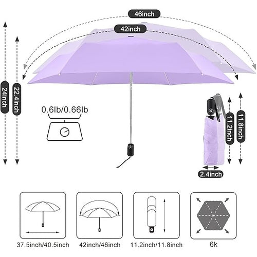 Light Purple Mini Folding Umbrella for Rain