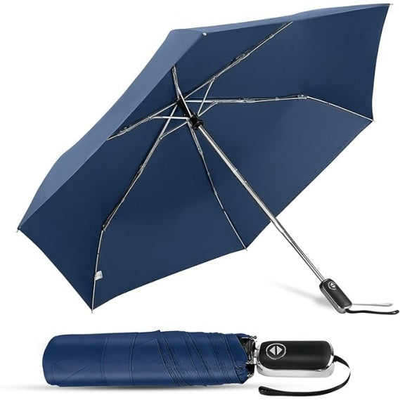 Dark Blue Mini Automatic Travel Umbrella