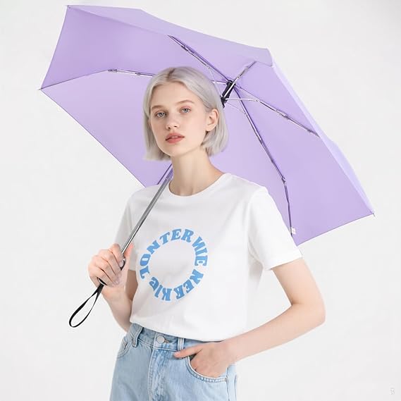 Light Purple Mini Folding Umbrella for Rain