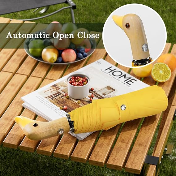 Yellow Duck Compact Automatic Umbrella