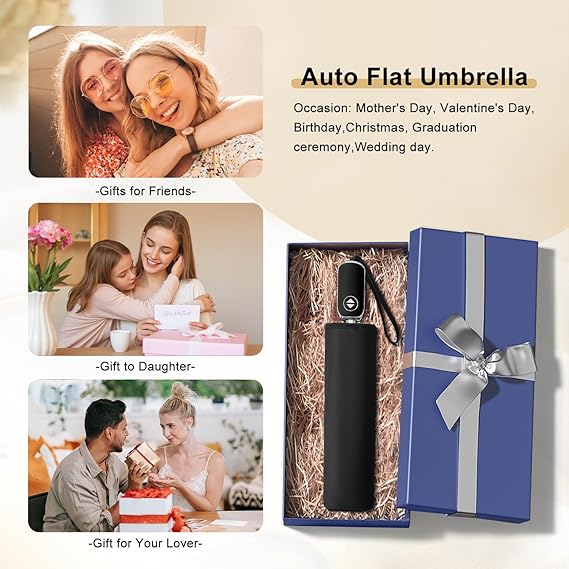 Black Mini Automatic Travel Umbrella
